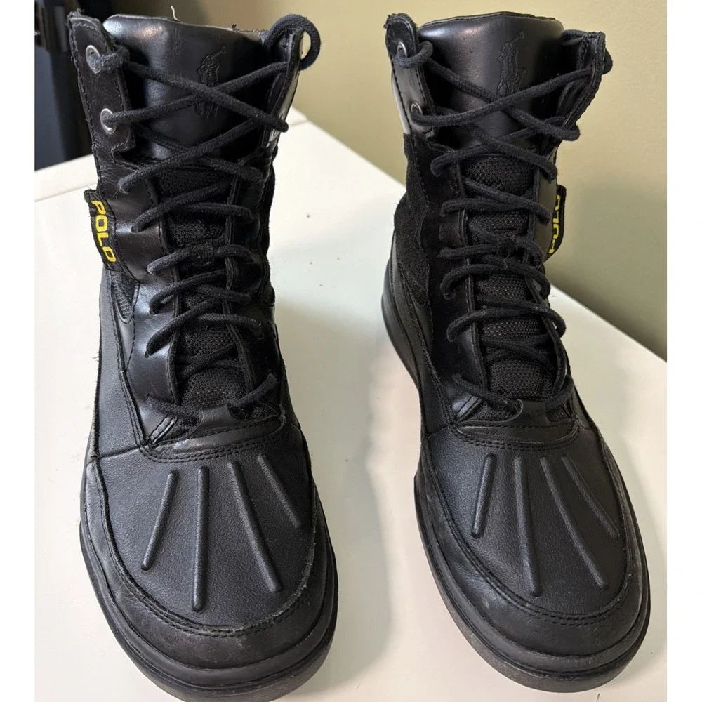 Polo Ralph Lauren Lansing Black Suede Boots Duck Boot RAIN Winter POLO Men's 9.5